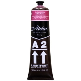 Atelier A2 Heavy Body Lightfast Artist Acrylic, 4 oz., Quinacridone Red Violet Hue