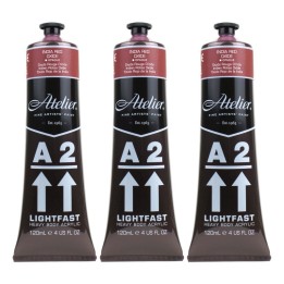 Atelier A2 Heavy Body Lightfast Artist Acrylic, 4 oz., India Red Oxide, Pack of 3