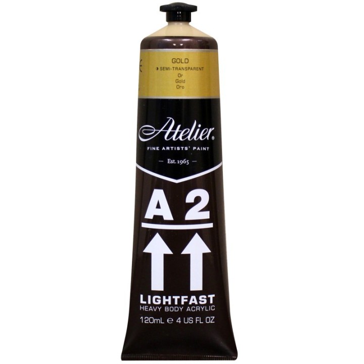 Atelier A2 Heavy Body Lightfast Artist Acrylic, 4 oz., Gold