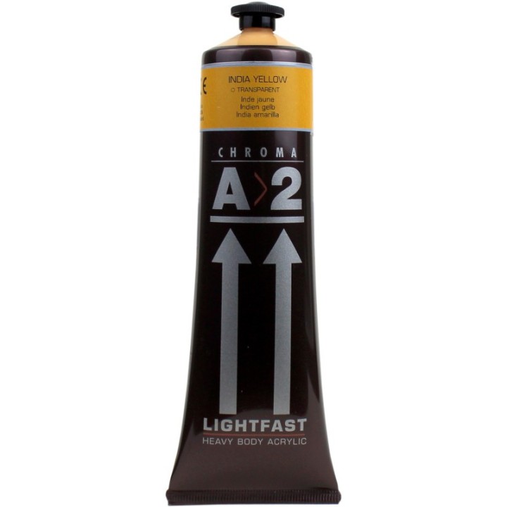 Atelier A2 Heavy Body Lightfast Artist Acrylic, 4 oz., India Yellow Hue
