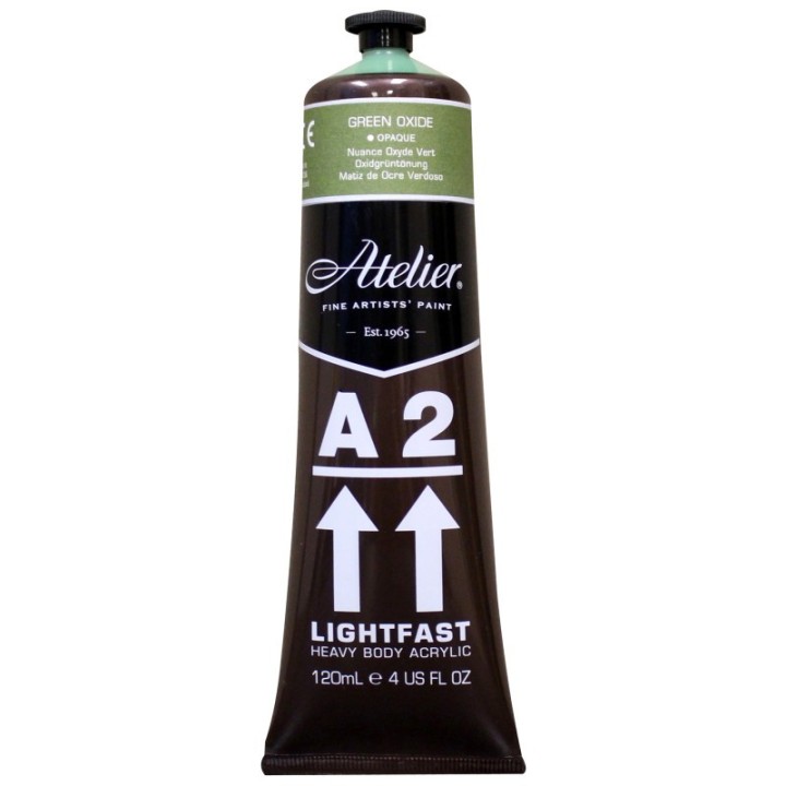 Atelier A2 Heavy Body Lightfast Artist Acrylic, 4 oz., Green Oxide Hue