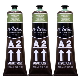 Atelier A2 Heavy Body Lightfast Artist Acrylic, 4 oz., Green Oxide Hue, Pack of 3