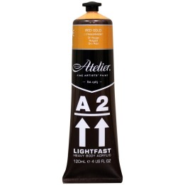 Atelier A2 Heavy Body Lightfast Artist Acrylic, 4 oz., Red Gold