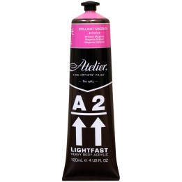 Atelier A2 Heavy Body Lightfast Artist Acrylic, 4 oz., Brilliant Magenta