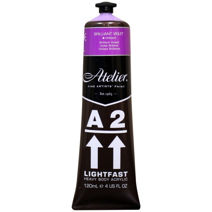 Atelier A2 Heavy Body Lightfast Artist Acrylic, 4 oz., Brilliant Violet