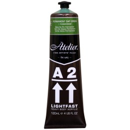 Atelier A2 Heavy Body Lightfast Artist Acrylic, 4 oz., Permanent Sap Green