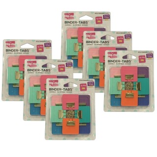 Clip-rite Binder Tabs, Assorted Gold Plated, 8 Per Pack, 6 Packs