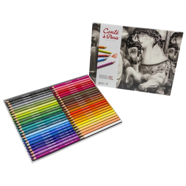Conté à Paris Pastel Pencils, Assorted Colors, Set of 48