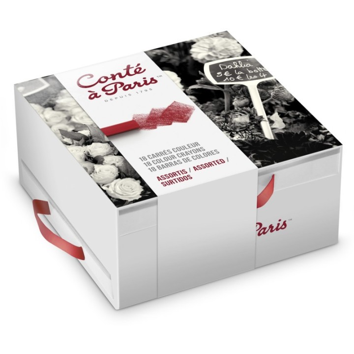 Conté à Paris Carrés Couleur Pastel Crayons, Assorted Colors, Set of 18
