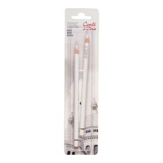Conté à Paris Pastel Pencils, White, Set of 2