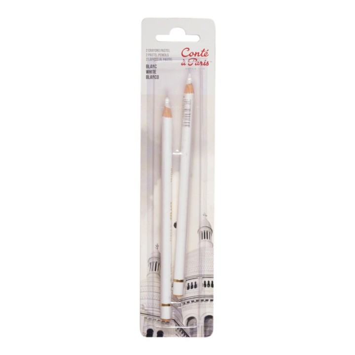 Conté à Paris Pastel Pencils, White, Set of 2