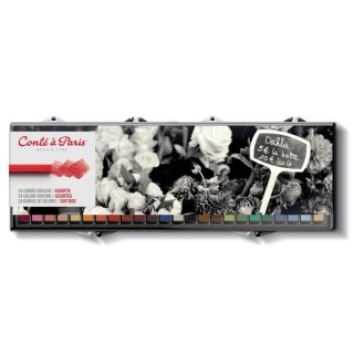 Conté à Paris Carrés Couleur Pastel Crayons, Assorted Colors, Set of 24