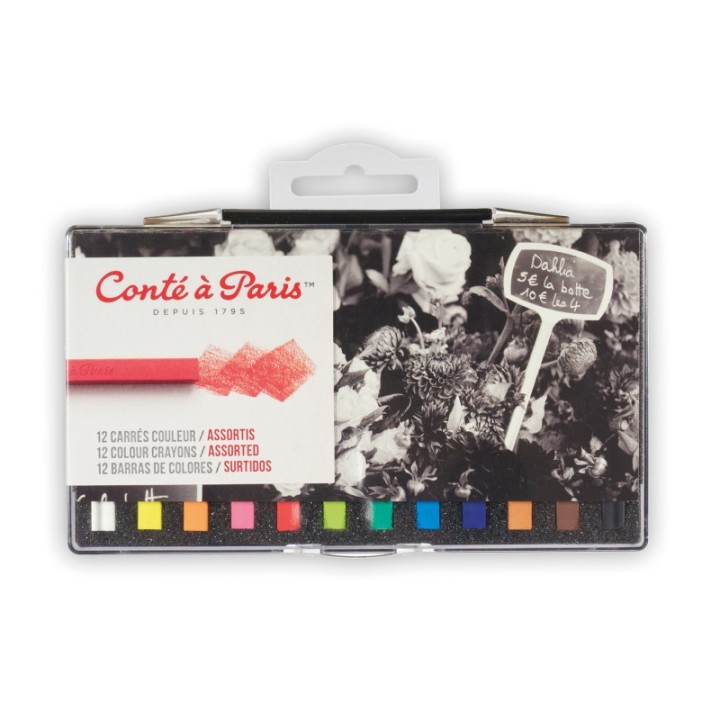 Conté à Paris Carrés Couleur Pastel Crayons, Assorted Colors, Set of 12