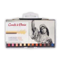Conté à Paris Carrés Couleur Pastel Crayons, Portrait Colors, Set of 12