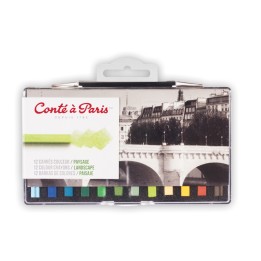 Conté à Paris Carrés Couleur Pastel Crayons, Landscape Colors, Set of 12