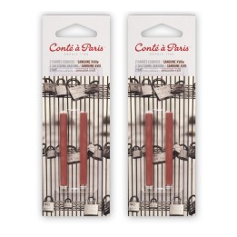 Conté à Paris Carrés Esquisse Sketching Pastel Crayons, Sanguine 18th Century (2451), 2 Per Pack, 2 Packs