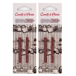 Conté à Paris Carrés Esquisse Sketching Pastel Crayons, Sanguine Medicis (2453), 2 Per Pack, 2 Packs