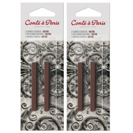 Conté à Paris Carrés Esquisse Sketching Pastel Crayons, Bistre (2340-01), 2 Per Pack, 2 Packs