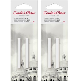 Conté à Paris Carrés Esquisse Sketching Pastel Crayons, White 2B, 2 Per Pack, 2 Packs