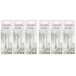 Conté à Paris Carrés Esquisse Sketching Pastel Crayons, White 2B, 2 Per Pack, 6 Packs