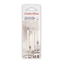 Conté à Paris Carrés Esquisse Sketching Pastel Crayons, White HB, Pack of 2
