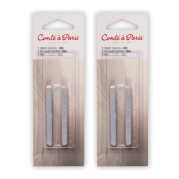 Conté à Paris Carrés Esquisse Sketching Pastel Crayons, Grey (2457), 2 Per Pack, 2 Packs