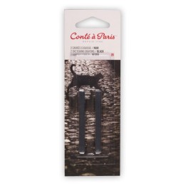 Conté à Paris Carrés Esquisse Sketching Pastel Crayons, Black 2B, Pack of 2