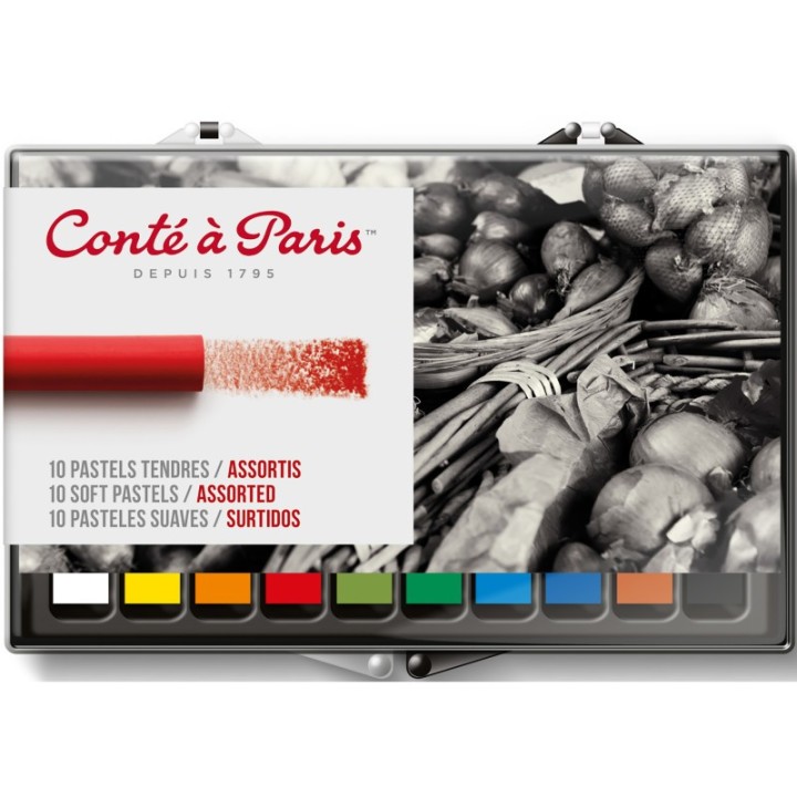 Conté à Paris Soft Pastels, Assorted Colors, Set of 10