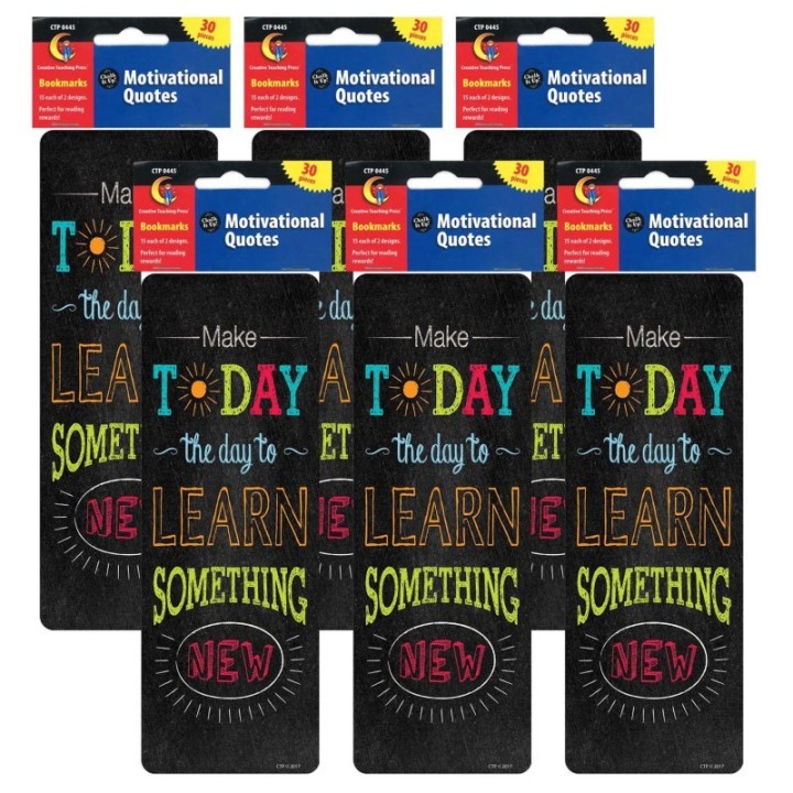 Creative Teaching Press® Chalk It Up! Motivational Quotes Bookmarks, 30 Per Pack, 6 Packs