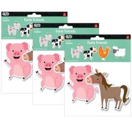 Creative Teaching Press® Farm Friends 6" Designer Cut-Outs, 36 Per Pack, 3 Packs