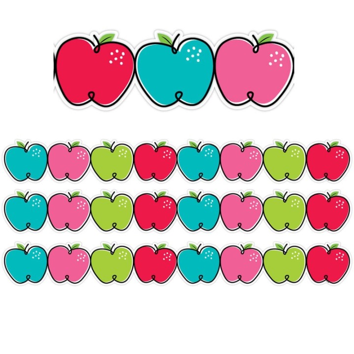 Creative Teaching Press® Doodle Apples EZ Border, 48 Feet, 3 Packs
