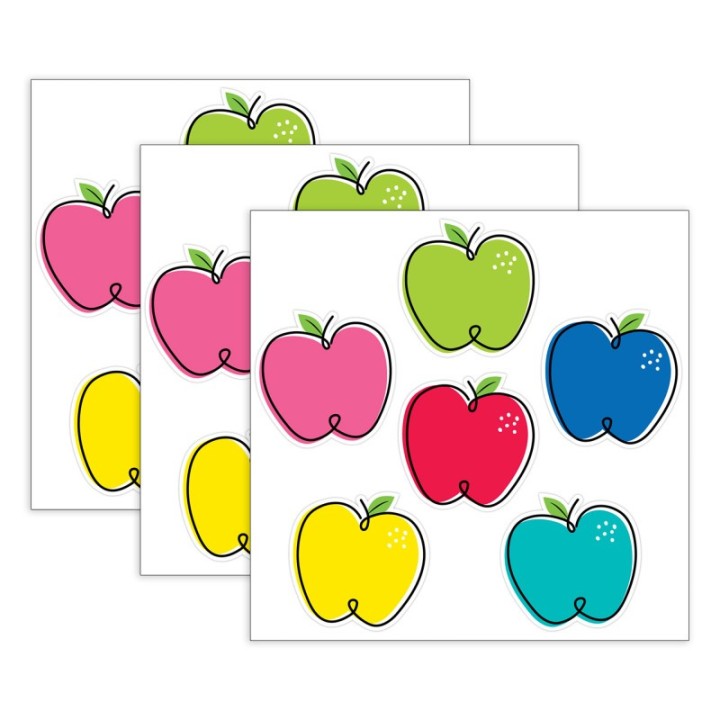 Creative Teaching Press® Core Décor Doodle Apples 6" Designer Cut-Outs, 36 Per Pack, 3 Packs