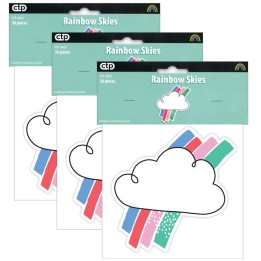 Creative Teaching Press® Rainbow Skies 6" Designer Cut-Outs, 36 Per Pack, 3 Packs