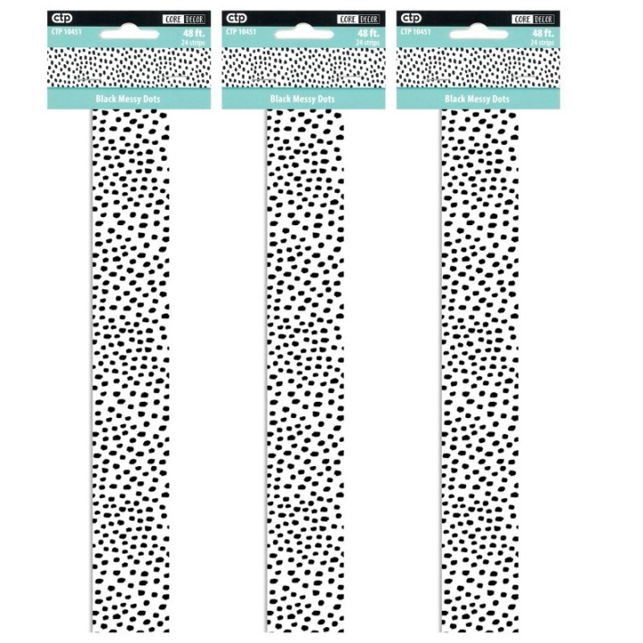 Creative Teaching Press® Black Messy Dots EZ Border, 48 Feet Per Pack, 3 Packs