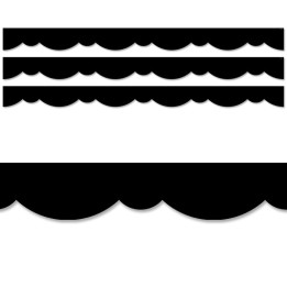 Creative Teaching Press® Core Décor Black Stylish Scallops EZ Border, 48 Feet Per Pack, 3 Packs