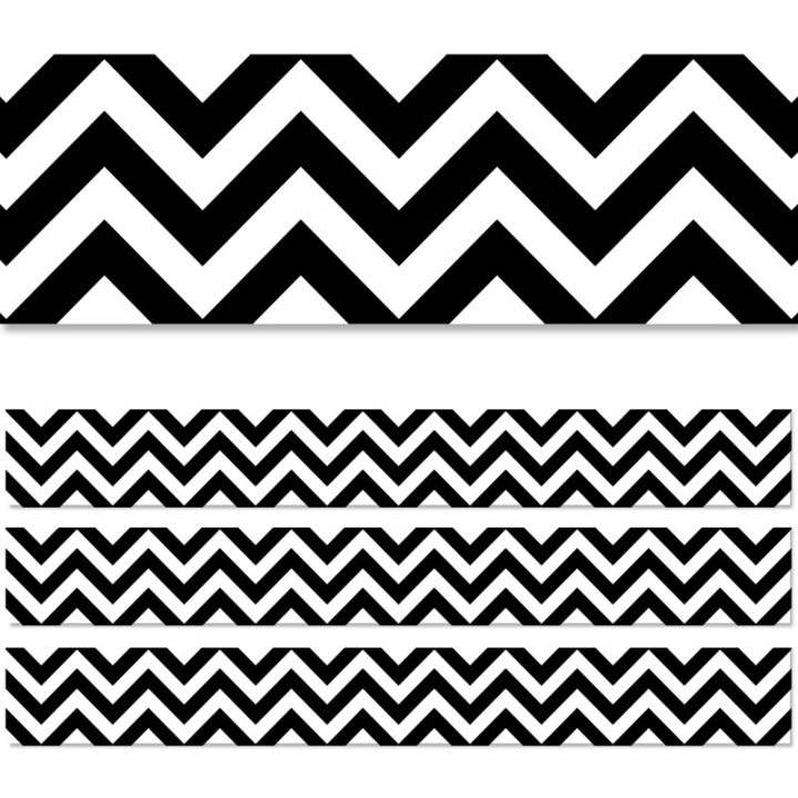 Creative Teaching Press® Black Chevron EZ Border, 48 Feet, 3 Packs
