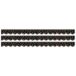 Creative Teaching Press® Dots on Black Wavy EZ Border, 48 Feet Per Pack, 3 Packs