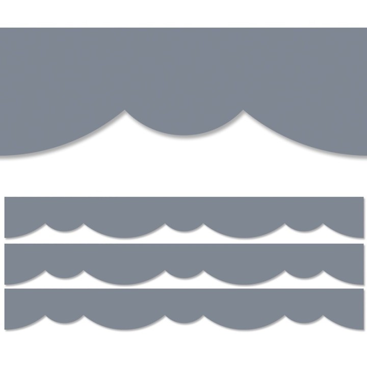 Creative Teaching Press® Charcoal Stylish Scallops EZ Border, 48 Feet, 3 Packs