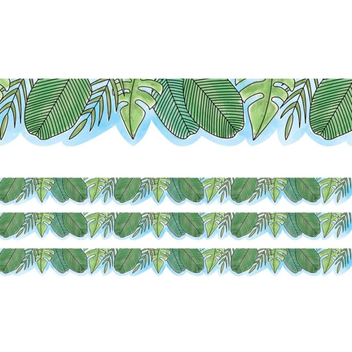 Creative Teaching Press® Safari Friends Jumbo Leaves EZ Border, 48 Feet Per Pack, 3 Packs