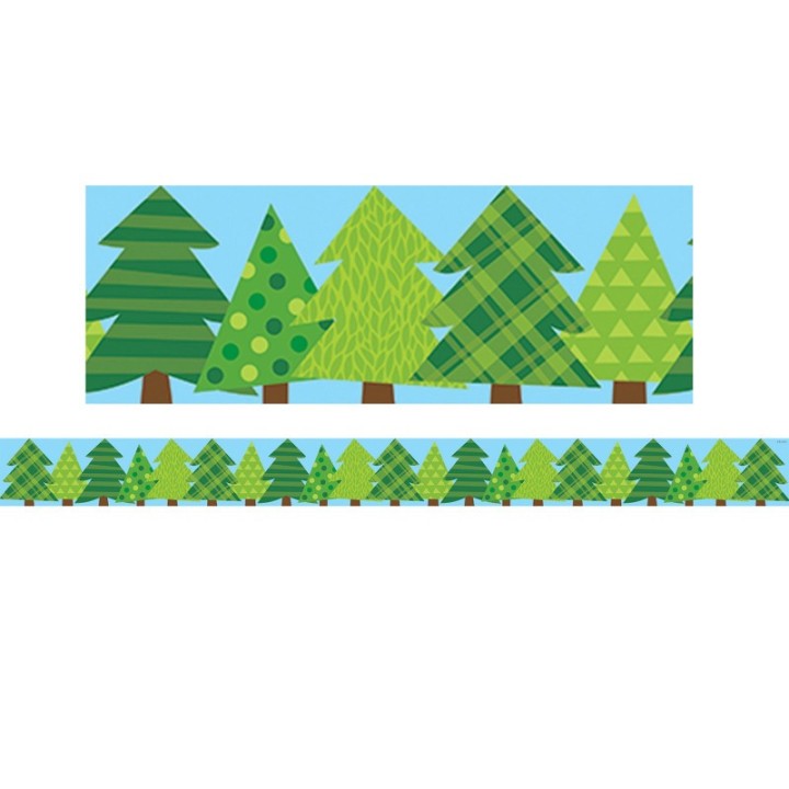 Creative Teaching Press® Woodland Friends Patterned Pine Trees EZ Border, 48 Feet