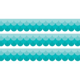 Creative Teaching Press® Painted Palette Ombre Turquoise Scallops EZ Border, 48 Feet Per Pack, 3 Packs