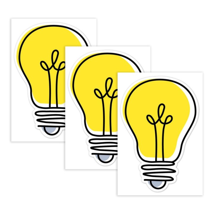 Creative Teaching Press® Core Décor Doodle Lightbulb 6" Designer Cut-Outs, 36 Per Pack, 3 Packs