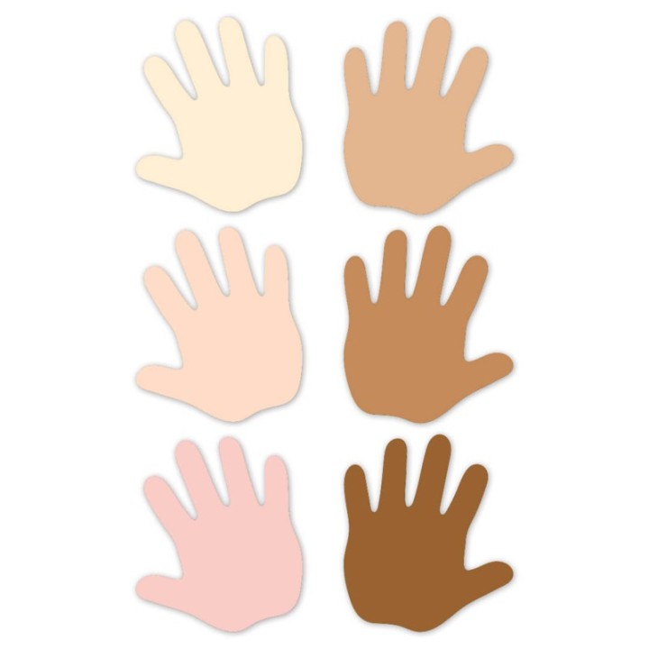 Creative Teaching Press® Multicultural Hands 6" Designer Cut-Outs, Pack of 36