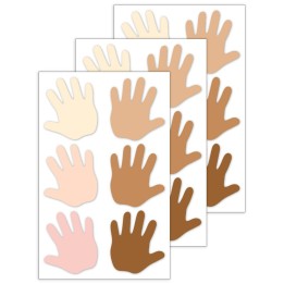 Creative Teaching Press® Multicultural Hands 6" Designer Cut-Outs, 36 Per Pack, 3 Packs