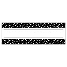 Creative Teaching Press® Messy Dots on Black Name Plates, 9-1/2" x 3-1/4", Pack of 36