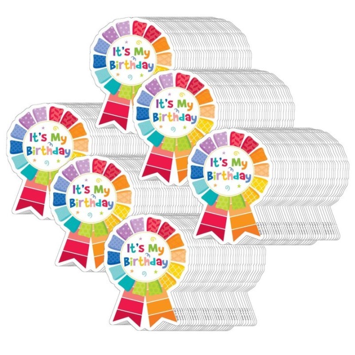 Creative Teaching Press® Painted Palette Happy Birthday Badge, 36 Per Pack, 6 Packs