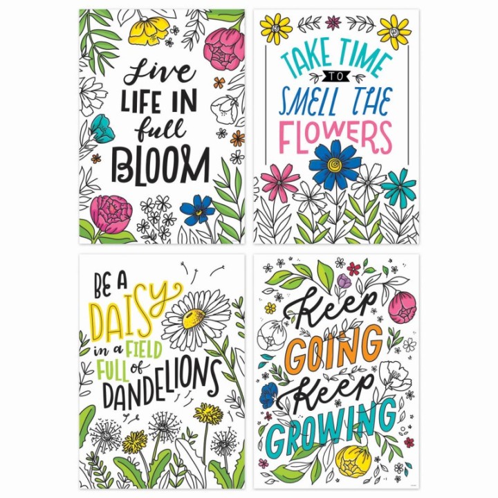 Creative Teaching Press® Bright Blooms Inspire U™ 4-Poster Pack