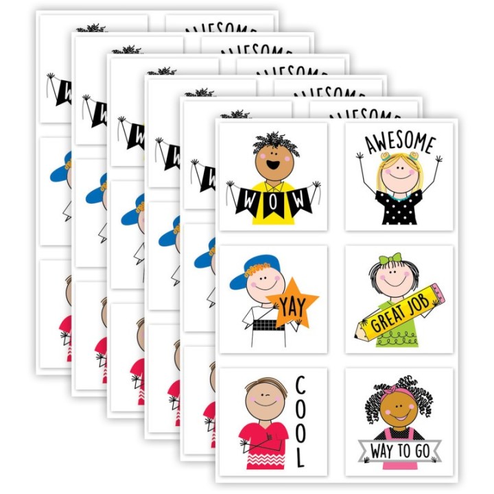 Creative Teaching Press® Stick Kids Rewards Stickers, 1-1/2", 60 Per Pack, 6 Packs