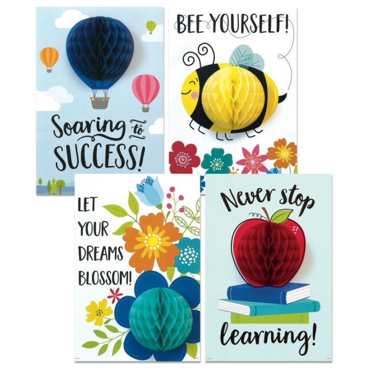 Creative Teaching Press® 3D POP! Positive Mindset Inspire U™ 4-Poster Pack