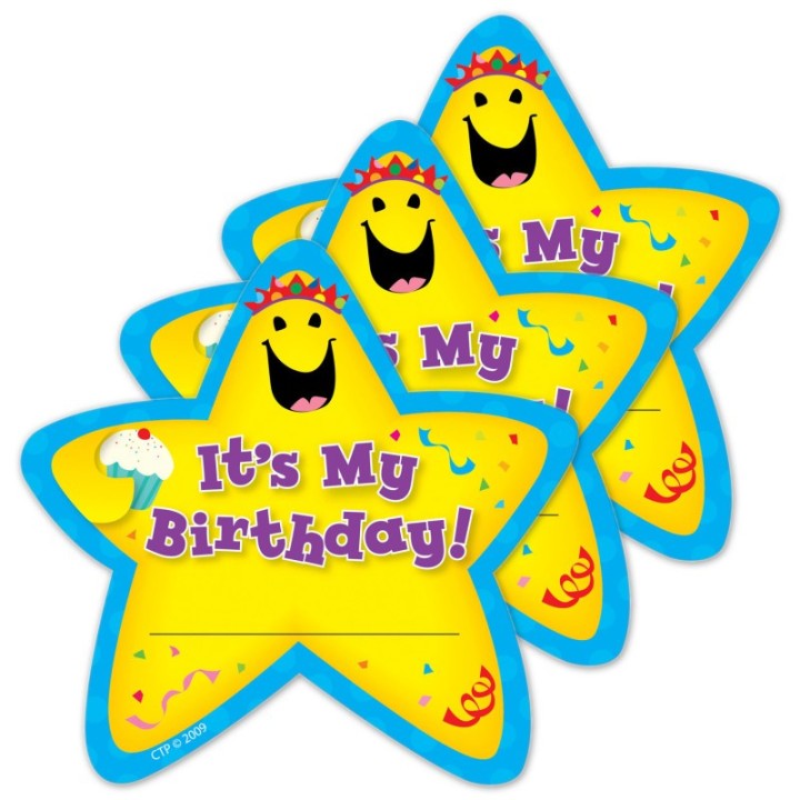 Creative Teaching Press® It’s My Birthday! Star Badges, 36 Per Pack, 3 Packs